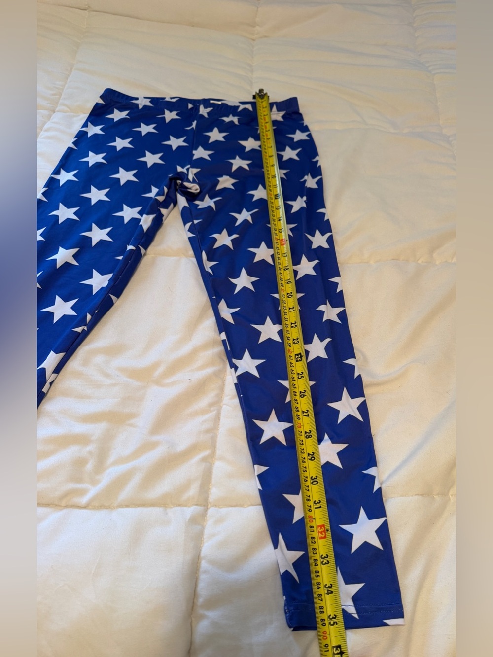 Women's Fashion Digital Print Blue Stars Spandex Stretchy Leggings XL - Picture 3 of 5